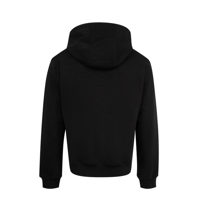 Image 2 of 2 - BLACK - CASABLANCA Sunset Valley Zip Hooded Sweatshirt featuring a long-sleeve design, organic cotton fabric, a zip closure, a hood with a drawstring fastening, patch pockets, and rib cuffs and hem. Main: 100% organic cotton. Made in Portugal.