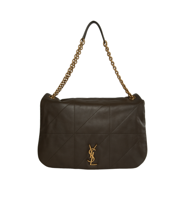 Image 1 of 3 - BROWN - SAINT LAURENT Jamie 4.3 bag featuring quilting top stitch, cotton lining, one interior slot pocket and one interior zipped pocket. 16.9 X 11.4 X 3.5 inches. Chain length: 21.3 inches. 100% leather. Made in Italy.  