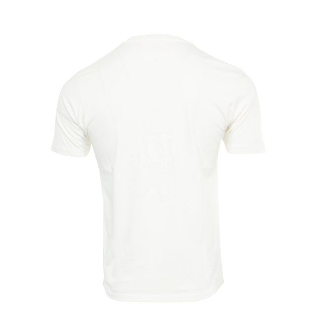 Image 2 of 3 - WHITE - C.P. COMPANY 24/1 Artisanal Card T-Shirt featuring short-sleeves, graphic print and logo on front, crew neck and straight hem. 100% cotton.  