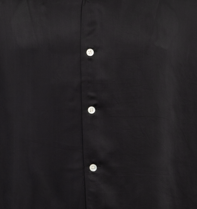 Image 3 of 3 - BLACK - BODE Embroidered Shirt featuring open spread collar, button closure and single-button barrel cuffs. 100% viscose. Made in India. 