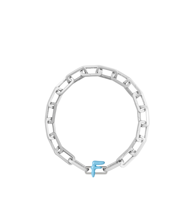 Image 7 of 8 - BLUE - Poubel by The Gstaad Guy "F" charm from the Alphabet Collection. All charms are made of .925 sterling silver, and are hand-painted using non-toxic lead-free enamel.Links sold separately. Hirshleifers offers a range of initial pieces from this collection in-store. For personal consultation and detailed information about jewelry, please contact our dedicated stylist team at personalshopping@hirshleifers.com