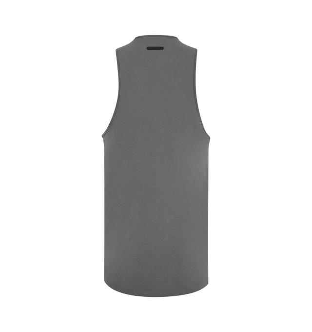 Image 2 of 2 - GREY - Fear of God Mens Essential Tank is crafted from a soft knit for elevated comfort. Features a sleeveless silhouette, ribbed construction, and a classic crew neckline.