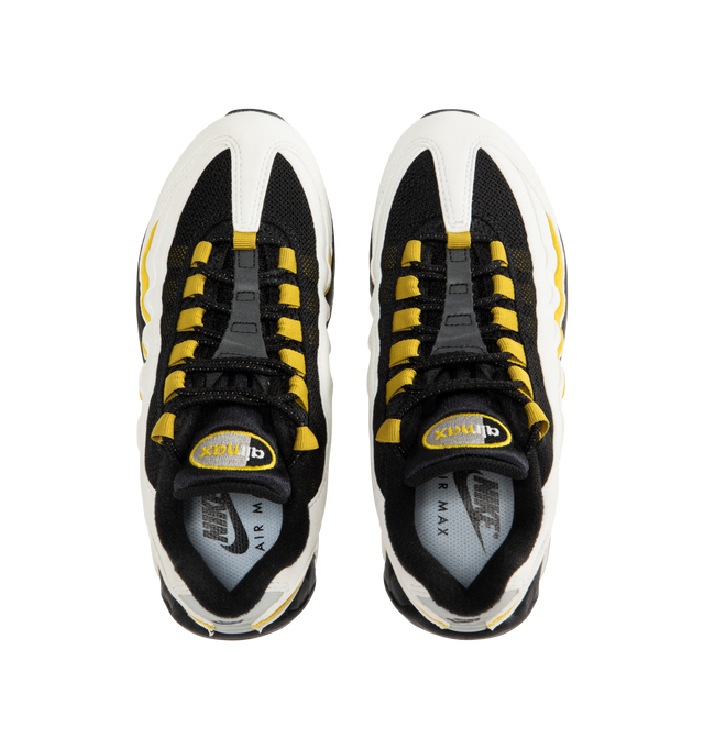 Image 5 of 5 - YELLOW - NIKE Air Max 95 OG Sneaker featuring synthetic leather and textiles, visible Max Air cushioning, flex grooves in the midsole and outsole, foam midsole and rubber outsole.