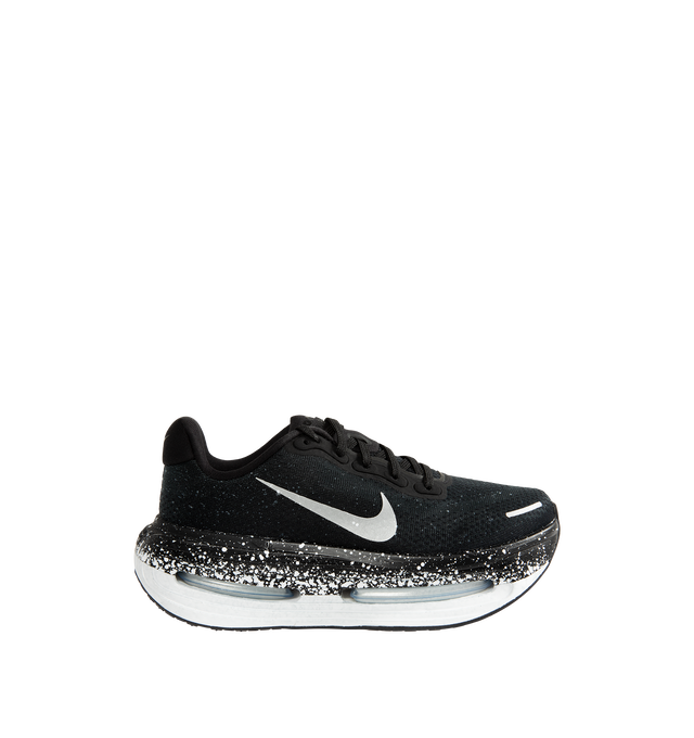 Image 1 of 5 - BLACK - Nike Women's Vomero Premium Running Shoes feature an engineered mesh upper for lightweight breathability and a secure fit. Designed for maximum cushioning, these performance running shoes combine a full-length ZoomX foam midsole with dual Air Zoom units at the forefoot and heel for exceptional comfort, responsive energy return, and a smooth ride. A durable Waffle rubber outsole provides reliable traction for everyday miles. Main Material: Mesh. Midsole: ZoomX Foam with Dual Air Zoom U
