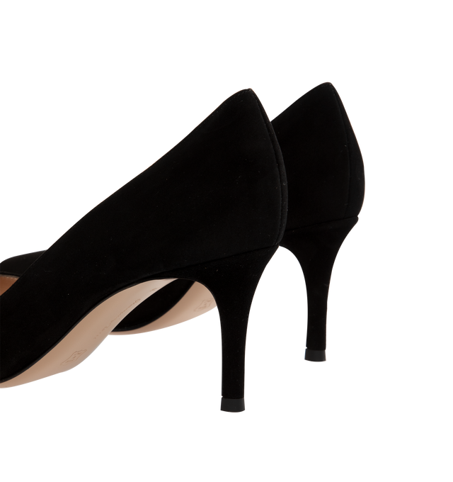 Image 3 of 4 - BLACK - GIANVITO ROSSI Gianvito Pump featuring 70mm stiletto heel, pointy toe and slip on style. Heel height: 2.8 inches. 100% suede.