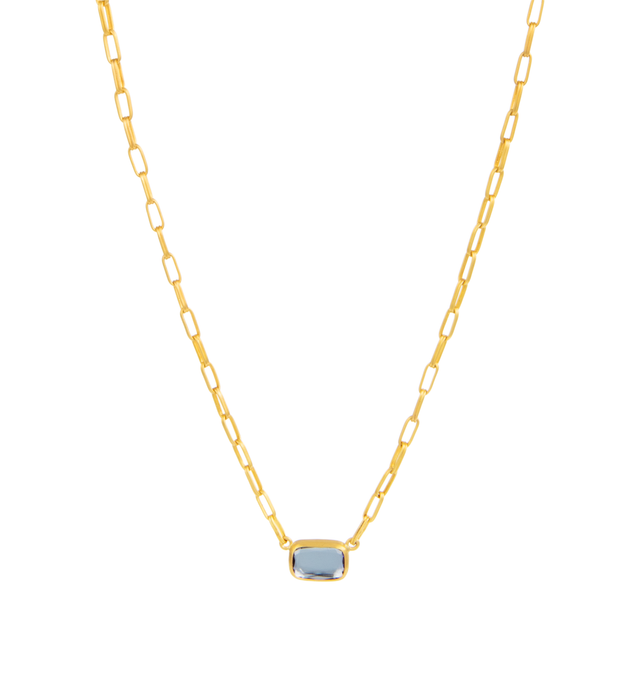 Image 1 of 1 - GOLD - Eli Halili Tanzanite Necklace is handcrafted in solid 22K yellow gold and suspended from a handmade double small paperclip chain. Designed and hand forged in New York, this designer fine jewelry necklace showcases Eli Halili's signature blend of ancient-inspired artistry and exceptional craftsmanship, creating a timeless statement piece with organic elegance. Main Material: Solid 22K Yellow Gold. Gemstone: Double Rose-Cut Amorphic Tanzanite, Approximately 1.44 Carats. Chain Length: 18