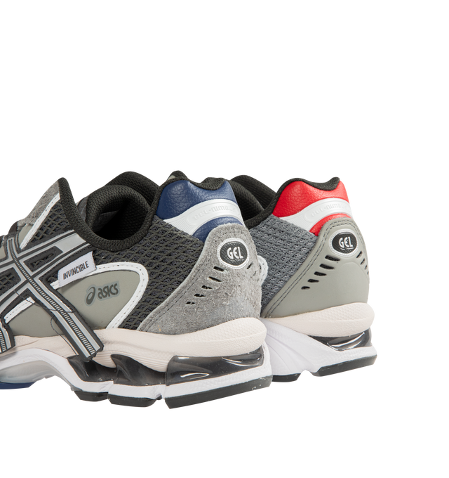 Image 3 of 5 - GREY - ASICS Gel-Nimbus 10.1 Sneaker featuring mesh upper, synthetic overlays, padded collar, Gel-Nimbus branding on tongue, formstripes on lateral sides, ASICS branding on lateral ankle, rope laces, branding on heel, GEL technology inserts, TRUSSTIC system, dual-layer EVA foam midsole and rubber outsole.