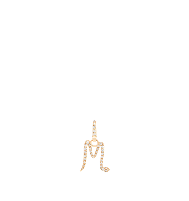 Image 1 of 2 - GOLD - JENNA BLAKE Diamond Snake Initial Charm "M" featuring 18K Yellow Gold and Diamond. Hirshleifers offers a range of initial pieces from this collection in-store. For personal consultation and detailed information about jewelry, please contact our dedicated stylist team at personalshopping@hirshleifers.com. This item may be restricted for online purchase to international clients. For assistance purchasing this item please contact our dedicated stylist team at personalshopping@hirshleife