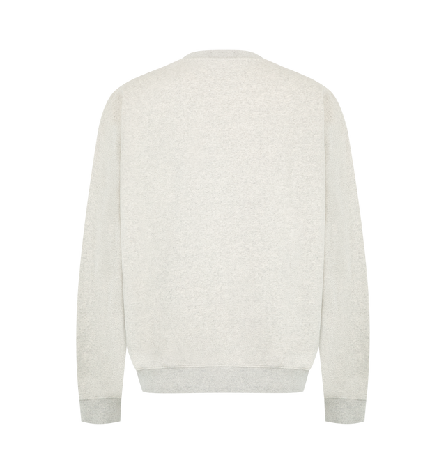 Image 2 of 2 - GREY - Maison Margiela Men's Double-Layer Cotton Sweatshirt is crafted from cotton in a double-layer construction and features a relaxed, slightly oversized silhouette, a classic crew neckline, long sleeves, ribbed cuffs, a raw hem, and the signature four white stitches at the back. This designer cotton sweatshirt combines minimalist craftsmanship with elevated layering for everyday wear. Main Material: 100% Cotton. Made in Italy.