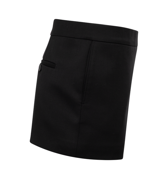 Image 3 of 3 - BLACK - WARDROBE.NYC Micro Mini Skirt featuring consealed side zip closure, micro mini length, side slit pocket and one back pocket. 100% virgin wool.  