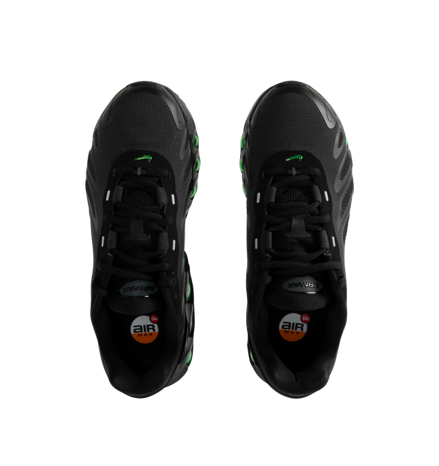 Image 5 of 5 - BLACK - NIKE Air Max Dn8 Sneaker featuring Dynamic Air system with dual-chambered tubes with tuned pressure levels, sculpted upper made from lightweight mesh, plastic heel clip, foam midsole and rubber outsole.