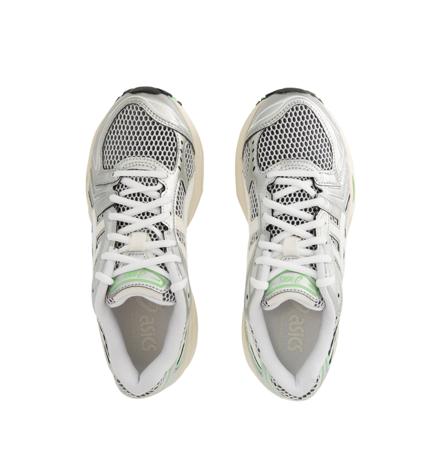 Image 5 of 5 - WHITE - ASICS Gel-Kayano 14 Sneaker featuring two-tone underlays, GEL technology cushioning, TRUSSTIC support system, synthetic leather upper and sockliner.