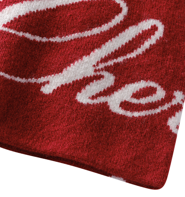 Image 3 of 3 - RED - Cherry LA Skull Cap is crafted from a luxurious wool and cashmere blend and features a classic skull cap silhouette designed for everyday cold-weather wear. Finished with Cherry script branding along the body, this elevated essential combines lightweight warmth with a soft, comfortable feel. Main Material: Wool and Cashmere Blend.