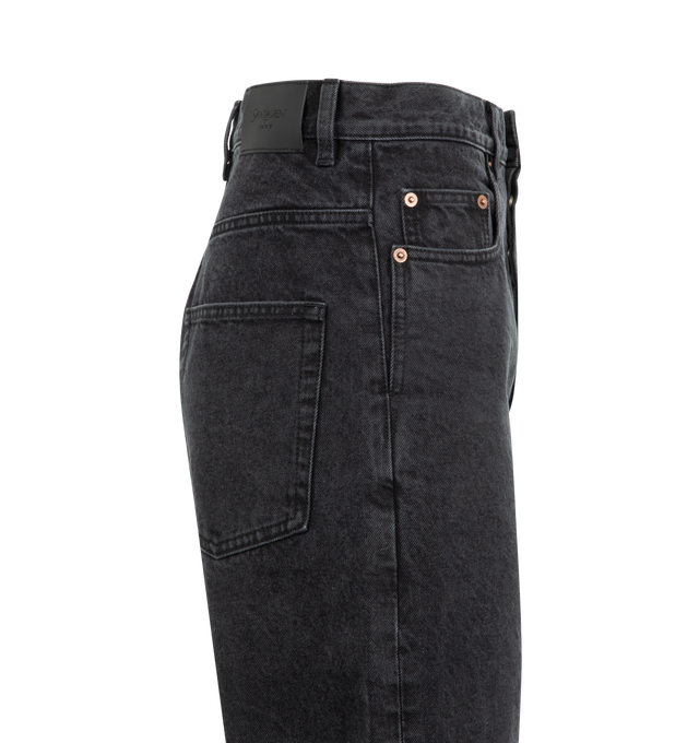 Image 3 of 3 - BLACK - SAINT LAURENT Carrot Fit Jean featuring high-waist, five-pocket style, carrot fit and button fly. 100% cotton. Made in Japan.