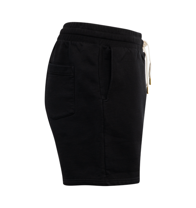 Image 3 of 3 - BLACK - CASABLANCA Casa Way Shorts featuring logo at the back label, front logo, short length, side pockets and elasticated drawstring waist. 100% organic cotton. Made in Portugal. 