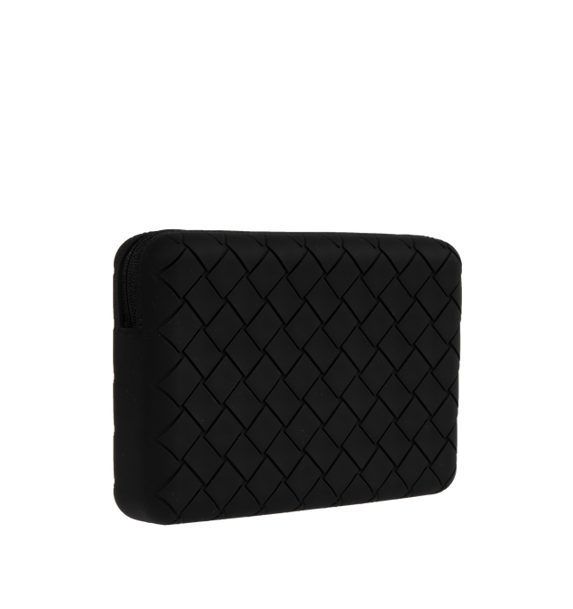 Image 2 of 3 - BLACK - BOTTEGA VENETA Zipped Pouch featuring single main compartment, zip closure and unlined. 5.7" x 8.3" x 1.8". Made in Italy. 