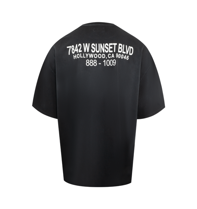 Image 2 of 2 - BLACK - AMIRI Club Amiri Oversized Wolf T-shirt featuring cotton jersey, rib-knit crewneck, short sleeves, logo and graphic printed at chest and text printed at back. 100% cotton. Made in Italy.