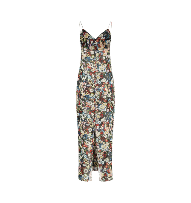 Image 2 of 2 - MULTI - KHAITE Taja Dress featuring a double-layered chiffon slipdress, camisole-style bodice, delicate rouleau straps, bust darts, low back with slit hem and slips on. 100% silk.