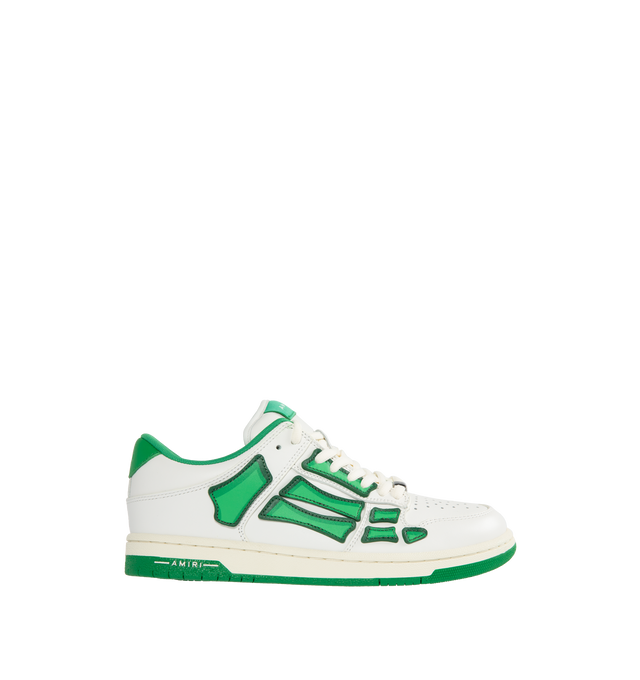 Image 1 of 5 - GREEN - AMIRI Chunky Skeltop Low featuring skeleton-patch detailing, perforated toebox, logo patch at the tongue, contrasting branded heel counter, logo at the sole and round toe. 