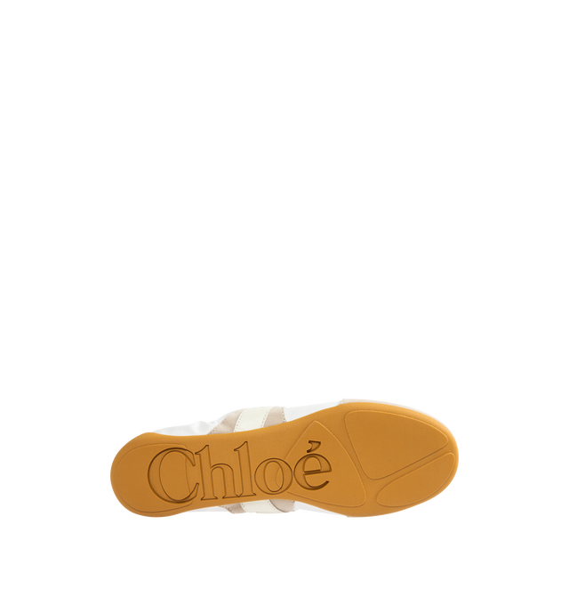 Image 4 of 5 - WHITE - CHLOE Kick Sneaker featuring nylon and suede in an ultra-light silhouette with a flexible recycled rubber sole for a second-skin effect, Chlo logo signs the side and the back loop and boxing-style Chlo label on the tongue.