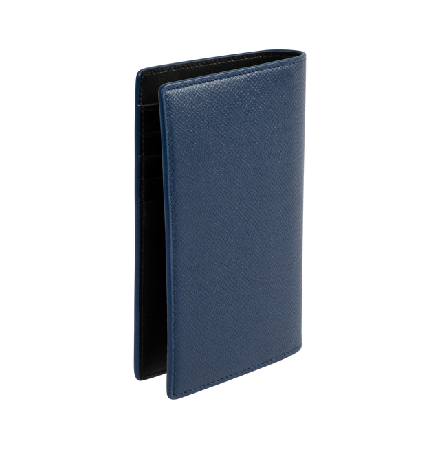 Image 2 of 3 - NAVY - Balenciaga Logo Passport Holder has 4 card slots, 1 flat pocket, and a signature brand logo printed on the front. 3.9 x 5.5 0.6 inches. 100% calfskin. Made in Italy.