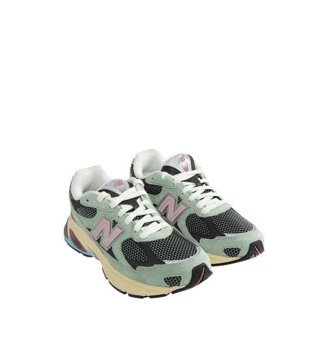 Image 2 of 5 - GREEN - NEW BALANCE 2010 Sneaker featuring mesh upper, nubuck and synthetic overlays, ABZORB midsole, with ABZORB SBS at the heel and forefoot, translucent TPU Stability Web shank at midfoot, sculpted midsole details, reflective accents and molded 'N' logo.