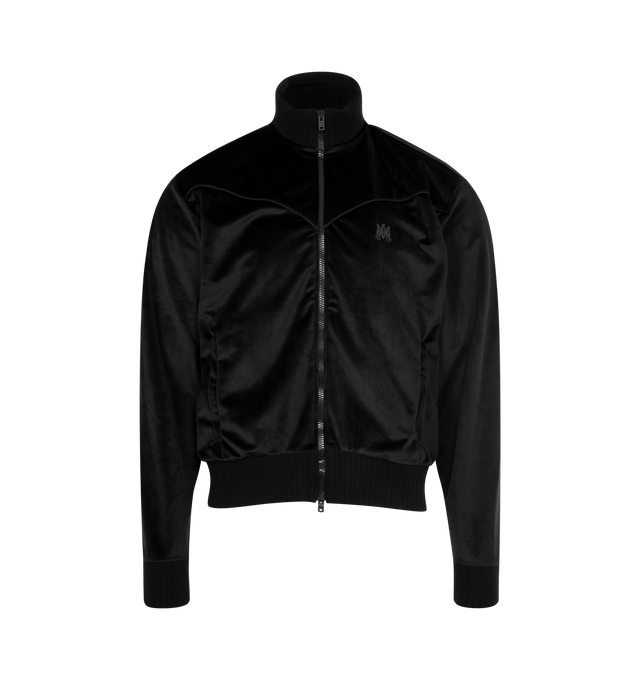 Image 1 of 3 - BLACK - AMIRI Track Jacket featuring double zip closure, rib finishes, side pockets and stand collar. Made in Italy.