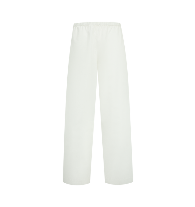 Image 1 of 3 - WHITE - KHAITE Roma Pant featuring a pull-on pant in crisp, lightweight cotton poplin, relaxed, round-leg silhouette, cropped to hit high on the ankle, pleats positioned just below the in-seam side pockets and elasticated waist. 100% cotton.