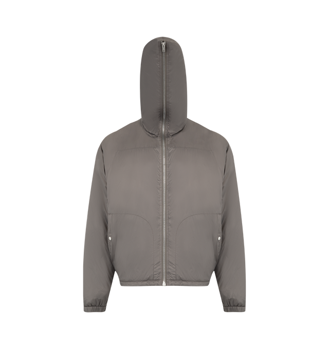 Image 2 of 4 - GREY - DRKSHDW Sealed Winbreaker Jacket featuring padded finish, hood, front zip fastening, long sleeves, side snap-button pockets and elasticated trims. 100% polyester. Padding: 100% nylon.