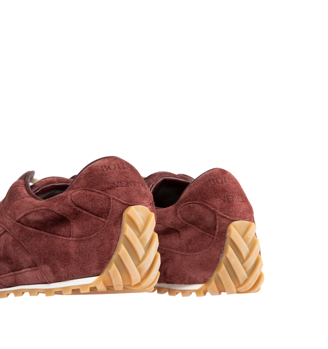 Image 3 of 5 - BROWN - BOTTEGA VENETA Orbit Flash Sneaker featuring low-top, lace-up closure, soft suede upper and rubber sole. Calfskin. Lining: lambskin. Made in Italy.