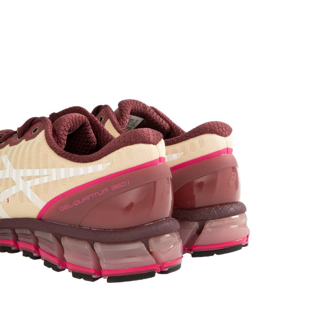 Image 3 of 5 - RED - ASICS Above the Clouds Gel-Quantum 360 Sneaker featuring TRUSSTIC support, rubber outsole grip, logo on the side, FF BLAST PLUS Foam, lace-up closure, MOIS TECT mesh upper, 360 GEL Midsole and rubber outsole.