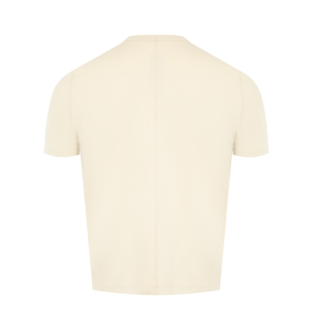 Image 2 of 2 - NEUTRAL - RICK OWENS Short Level T-shirt featuring GOTS-certified organic cotton jersey T-shirt, rib-knit crewneck, offset shoulder seams and central seam at back. 100% organic cotton. Made in Italy.