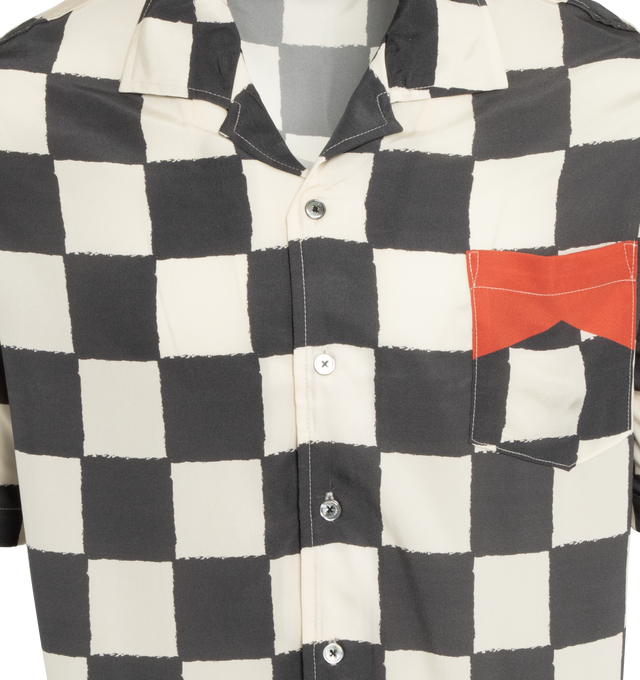 SILK PRINTED BROKEN CHECKER SHIRT (MENS)
