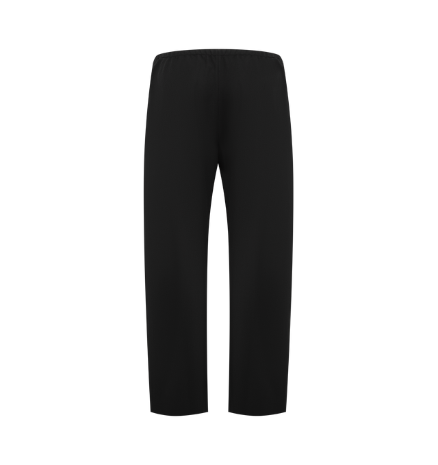 Image 2 of 3 - BLACK - Khaite Roma pull-on pant in lightweight wool suiting selected for its ability to stay sleek in all seasons. The relaxed, round-leg silhouette is gently cropped, designed to hit high on the ankle. Pleats positioned just below the in-seam side pockets add subtle structure. With clean back and elasticated waist. 100% virgin wool.