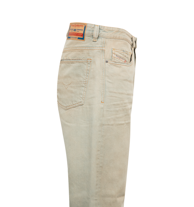 Image 2 of 2 - BLUE - DIESEL 2001 D-Marco Trouser featuring loose style with a regular waist, low crotch, 5 pocket style and straight leg. 100% cotton. 