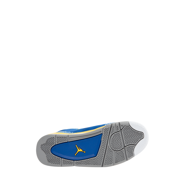 Image 4 of 5 - BLUE - Men's Jordan Son of Mars Low Sneakers feature real and synthetic leather overlays with perforated side panels for a durable, breathable design inspired by iconic Jordan heritage. These lifestyle sneakers combine a visible Air-Sole unit, a full-length foam midsole, and a durable rubber outsole for responsive cushioning, lasting stability, and everyday traction. Main Material: Real and Synthetic Leather. Midsole: Full-Length Foam with Visible Air-Sole Unit. Sole: Rubber.