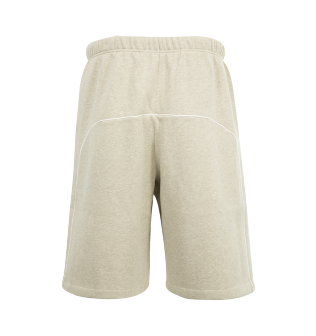 Image 2 of 3 - NEUTRAL - FEAR OF GOD Basketball Jersey Shorts featuring side pockets, elastic waistband with drawstring and logo details. 80% cotton, 20% polyester.