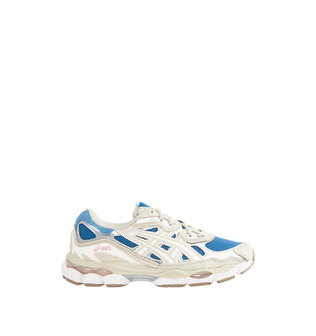 Image 1 of 5 - WHITE - ASICS GEL-NYC Polar Sneaker featuring lace up closure, layered upper construction, rearfoot and forefoot GEL technology, suede and synthetic and fabric upper, fabric lining and rubber sole.