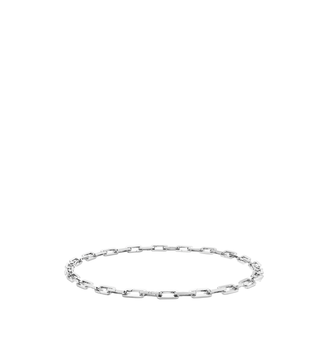 Image 4 of 8 - SILVER - Poubel by The Gstaad Guy Necklace Links composed of 43 interchangeable sterling silver links, acting as a canvas for your Poubel charms. Poubel links are made with recycled, rhodium plated, sterling silver, comprised of 92.5% pure silver and 7.5% other metals. The addition of other metals makes our links more durable, without compromising colour or shine. Circumference: 50 cm. Size: one size fits all, as links can be independently added or removed. Charms and pendants sold separatel