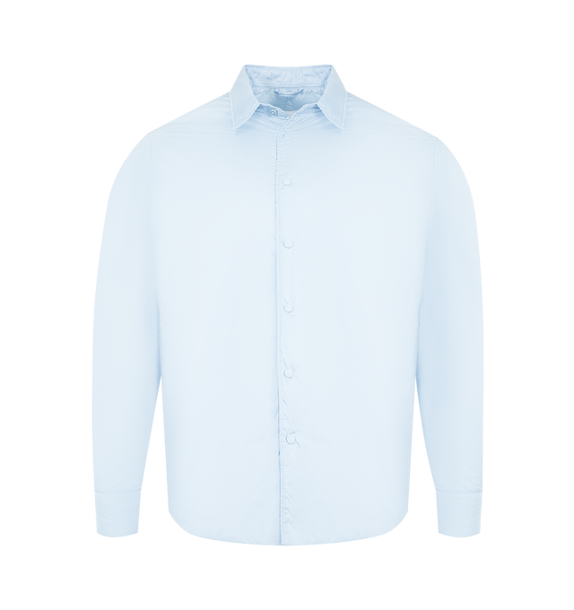Image 1 of 2 - BLUE - ASPESI Vince Shirt featuring front button fastening, long sleeves, buttoned cuffs and pointed collar. 100% polyamide.
