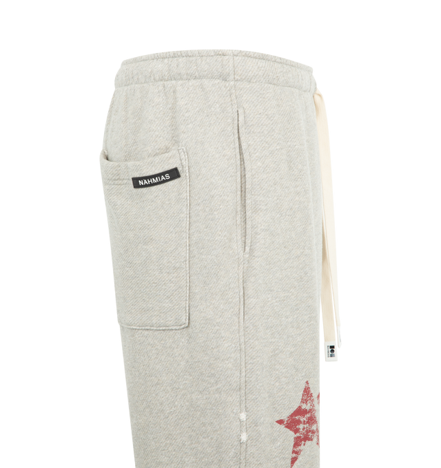 Image 6 of 6 - GREY - NAHMIAS Youth Enrichment Wide Sweatpant featuring elastic waist with drawstring, wide leg, relaxed fit, side pockets, back patch pocket and elastic hem. 100% cotton.