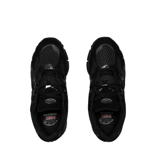 Image 5 of 5 - BLACK - New Balance 1954R Unisex Sneakers feature a suede and mesh upper inspired by the 2002 and 1906 models, combining breathable mesh with synthetic and pig suede overlays. ABZORB midsole cushioning absorbs impact through a combination of cushioning and compression resistance, while a traditional lace-up closure provides an adjustable fit. Upper: Synthetic, Mesh, and Pig Suede.
