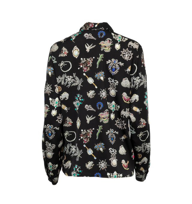 BLACK DIAMOND PINS TIE BLOUSE
