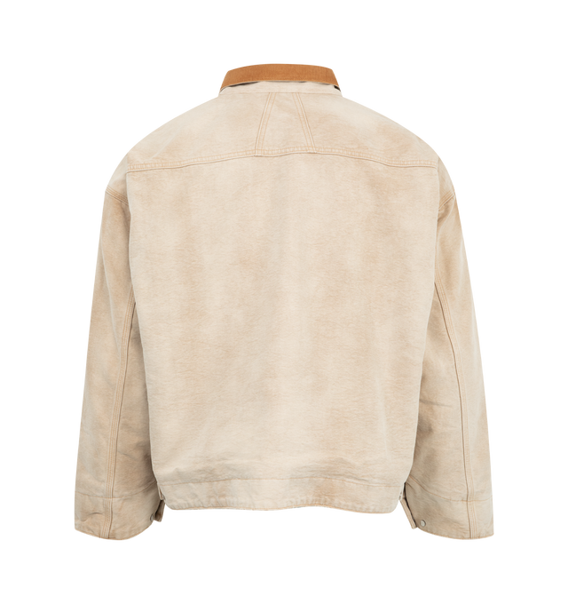 Image 2 of 3 - BROWN - RHUDE Logo Jacket featuring zip front closure, button cuffs, two front slit pockets, on chest pocket and logo on front.
