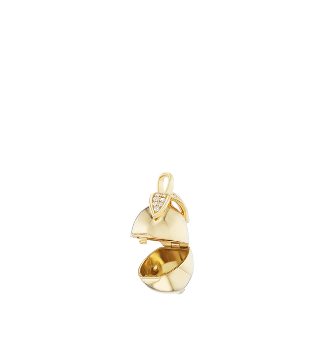 Image 1 of 2 - GOLD - SORELLINA Lemon Locket featuring 18k yellow gold with 0.08 cttw G-HSI diamonds. 20 mm x 11 mm.