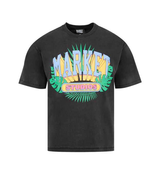 Image 1 of 2 - BLACK - MARKET Through The Foliage T-Shirt featuring short sleeves, crew neck screen graphic on front and regular fit. 100% cotton.