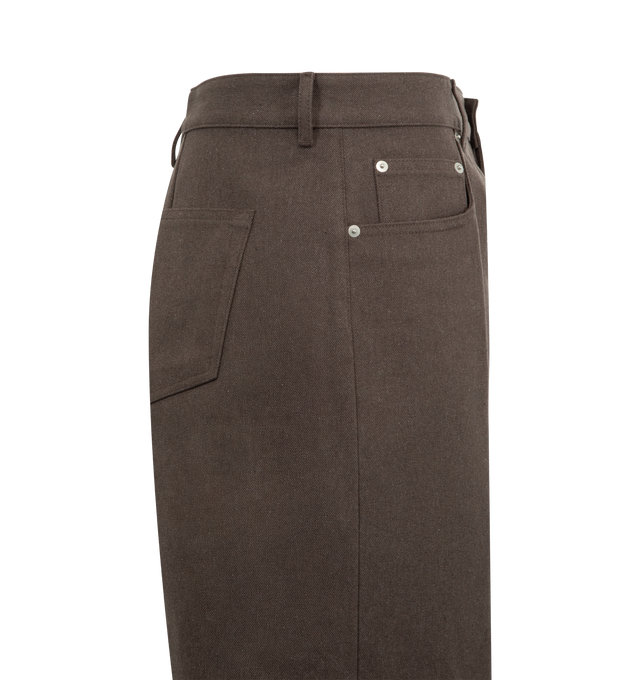 Image 3 of 3 - GREY - RICK OWENS Geth Jeans featuring a five-pocket design, concealed buttoned front, belt loops and straight leg. Made in Italy.