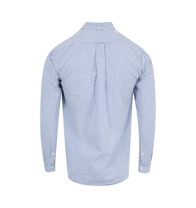 Image 2 of 2 - BLUE - GITMAN BROS Stripe Oxford Shirt featuring a button down collar and single breast pocket. 100% cotton