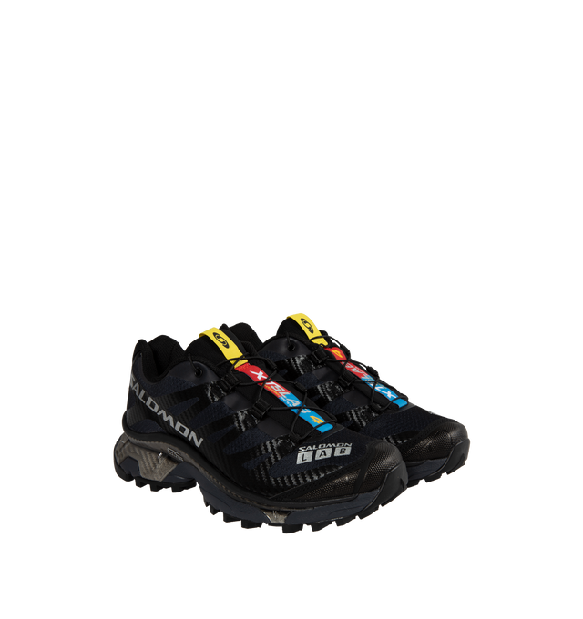 Image 2 of 5 - BLACK - SALOMON XT-4 OG Sneaker featuring Quicklace lacing system, full-length Agile Chassis Skeleton and soft, dual-density midsole component. Synthetic/textile upper. Rubber sole.
