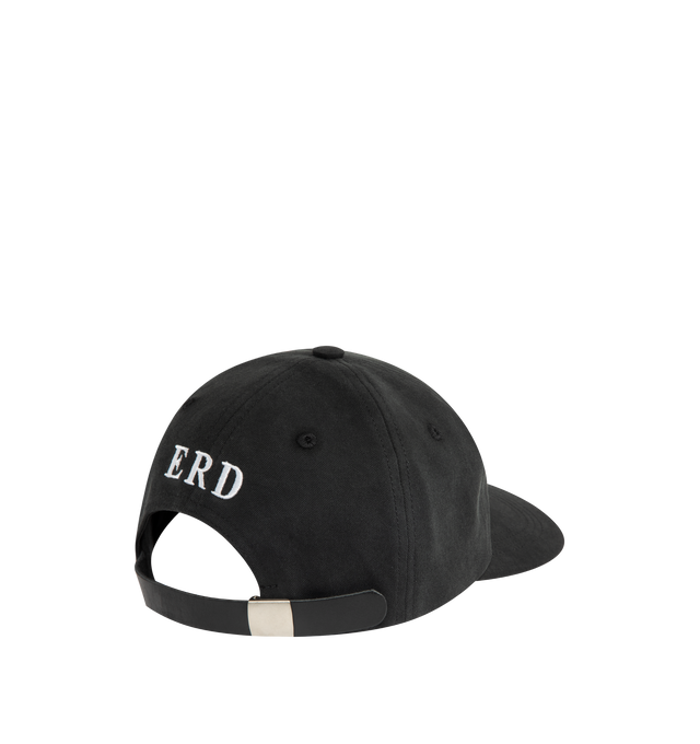 Image 2 of 2 - BLACK - ENFANTS RICHES DEPRIMES Anti Communist League 6-PNL Hat featuring 6-panel baseball cap, washed Japanese cotton twill, embroidered artwork at the front and back, a curved brim, a twill browband and a leather strap fastening at the back with silver-tone hardware.